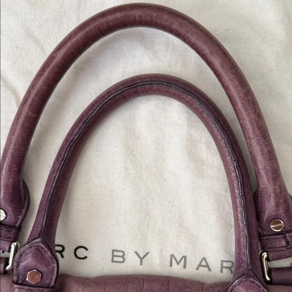 Marc By Marc Jacobs Deep Plum Leather Shoulder Bag - Picture 7 of 12